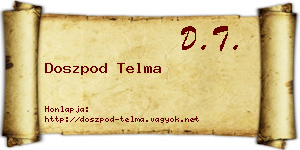 Doszpod Telma névjegykártya
